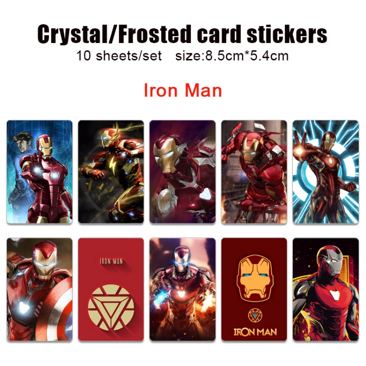 Superheroes Frosted anime crystal bus card decorative sticker a set of 10  price for 5 set
