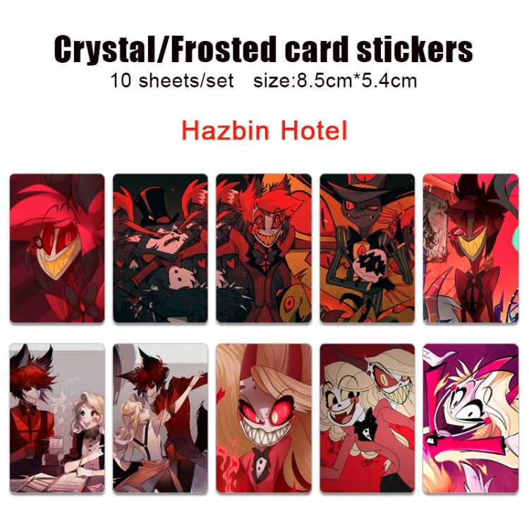 Hazbin Hotel  Frosted anime crystal bus card decorative sticker a set of 10  price for 5 set