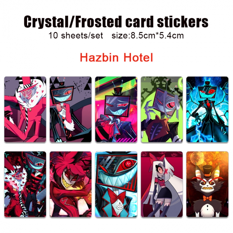 Hazbin Hotel  Frosted anime crystal bus card decorative sticker a set of 10  price for 5 set