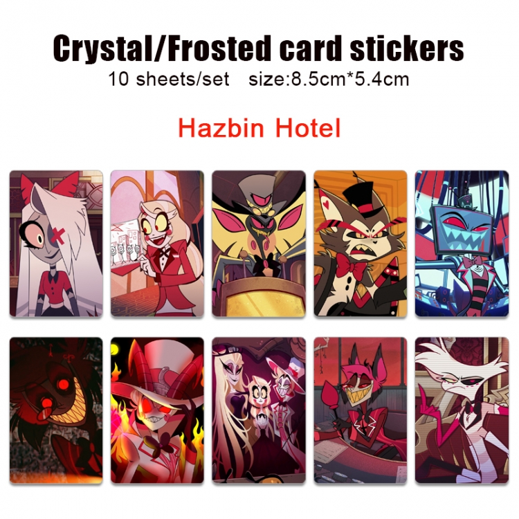 Hazbin Hotel  Frosted anime crystal bus card decorative sticker a set of 10  price for 5 set