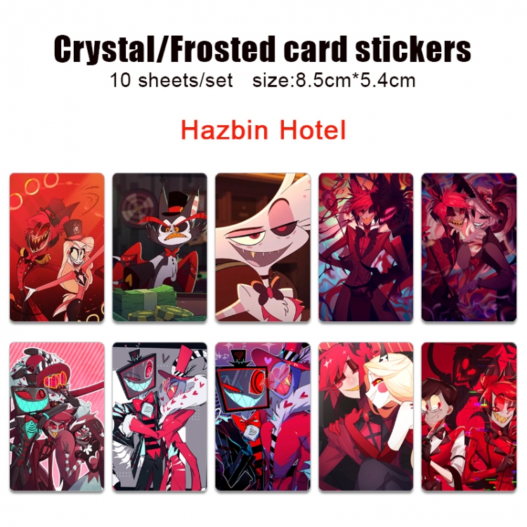 Hazbin Hotel  Frosted anime crystal bus card decorative sticker a set of 10  price for 5 set