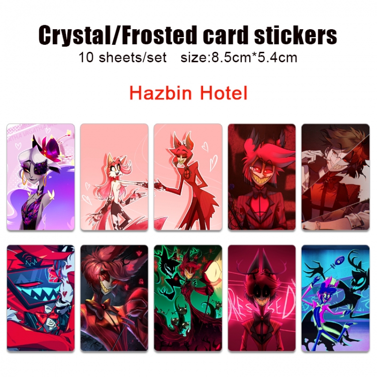 Hazbin Hotel  Frosted anime crystal bus card decorative sticker a set of 10  price for 5 set