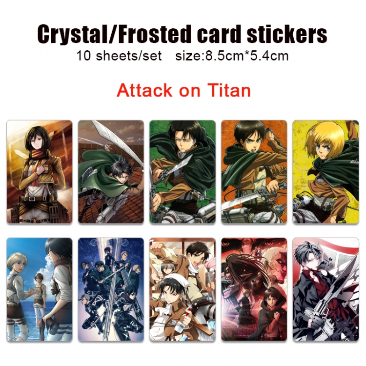 Shingeki no Kyojin Frosted anime crystal bus card decorative sticker a set of 10  price for 5 set