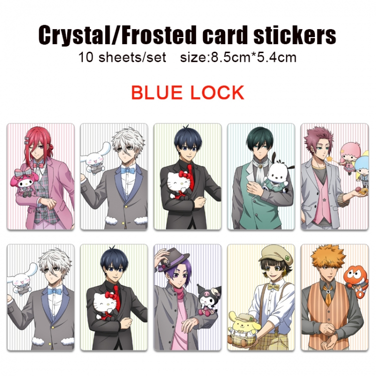 BLUE LOCK  Frosted anime crystal bus card decorative sticker a set of 10  price for 5 set