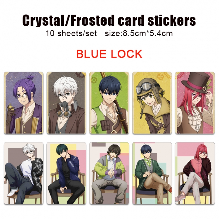 BLUE LOCK  Frosted anime crystal bus card decorative sticker a set of 10  price for 5 set