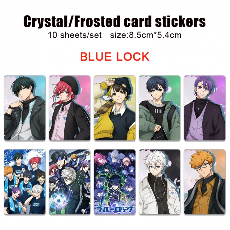 BLUE LOCK  Frosted anime crystal bus card decorative sticker a set of 10  price for 5 set