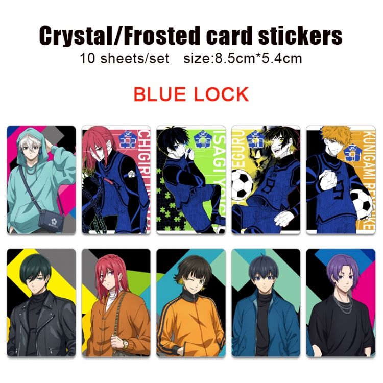 BLUE LOCK  Frosted anime crystal bus card decorative sticker a set of 10  price for 5 set