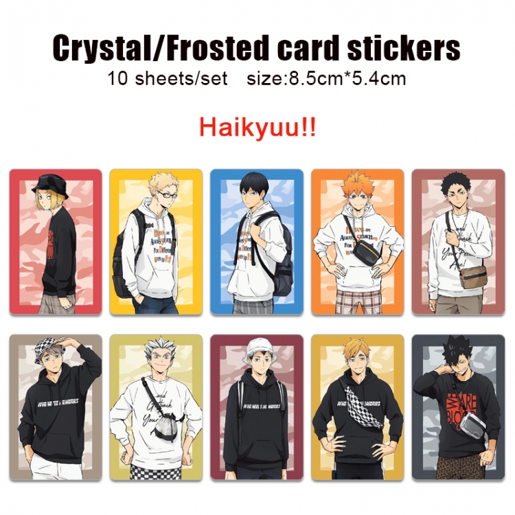 Haikyuu!! Frosted anime crystal bus card decorative sticker a set of 10  price for 5 set