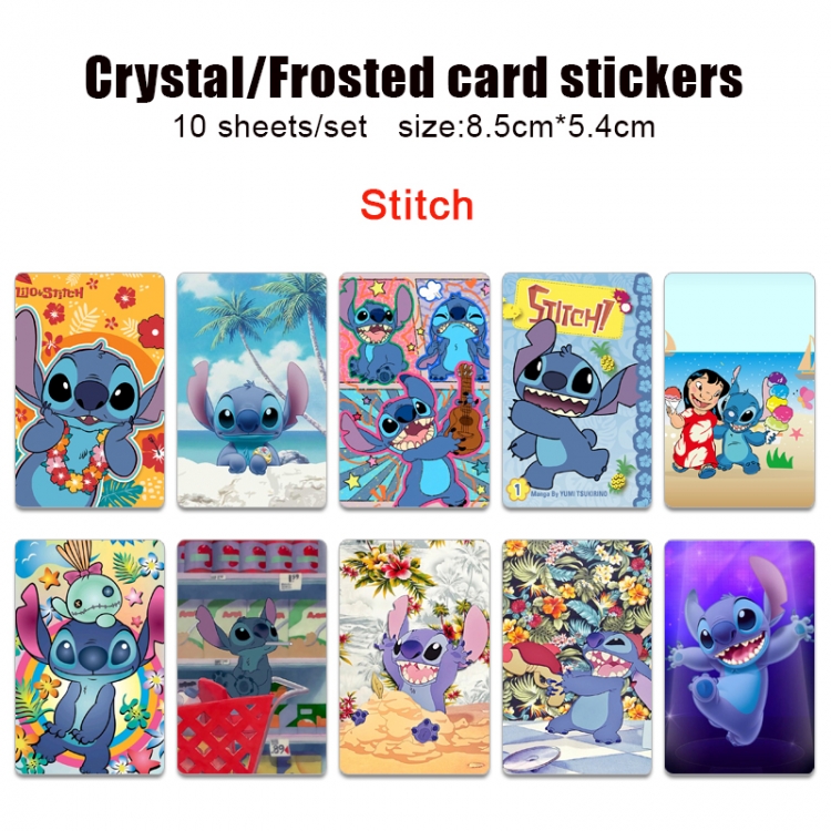 Lilo & Stitch Frosted anime crystal bus card decorative sticker a set of 10  price for 5 set