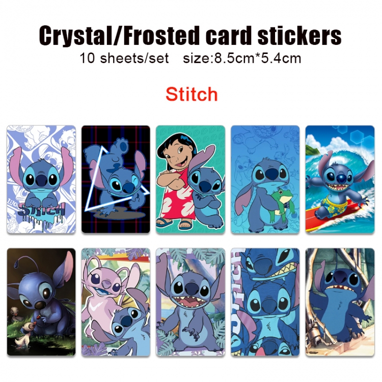 Lilo & Stitch Frosted anime crystal bus card decorative sticker a set of 10  price for 5 set