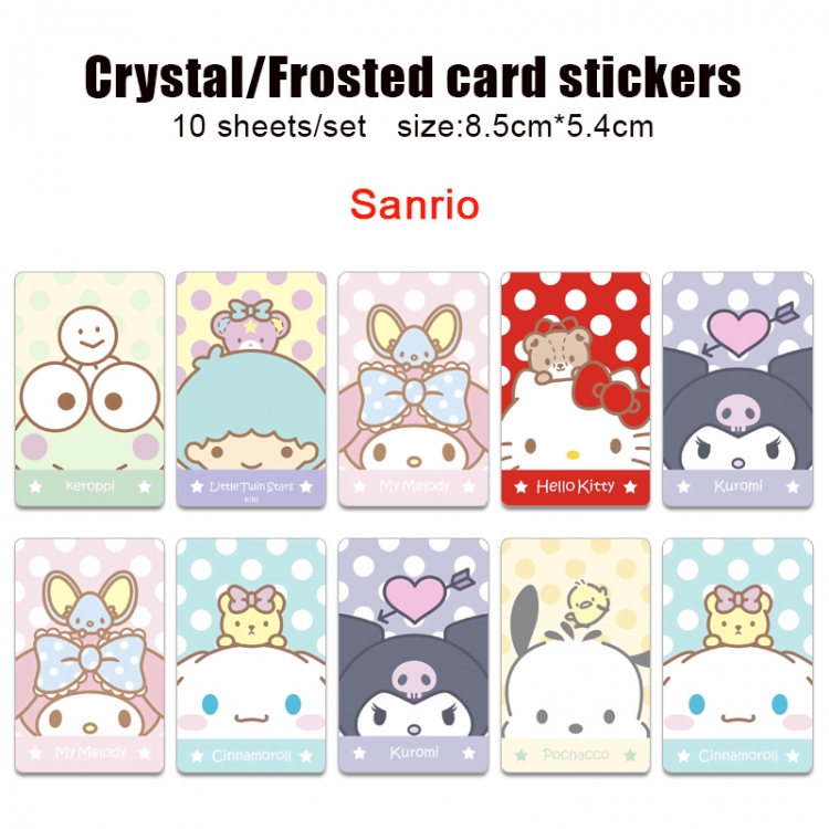 sanrio Anime Crystal Bus Card Decorative Sticker Smooth Transparent Style a set of 10 price for 5 set