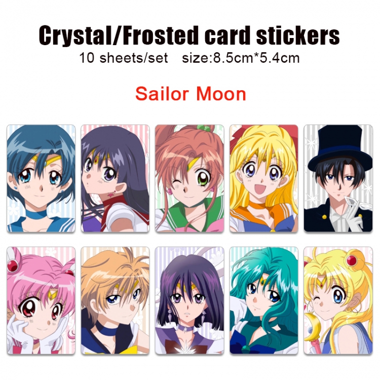 sailormoon Anime Crystal Bus Card Decorative Sticker Smooth Transparent Style a set of 10 price for 5 set