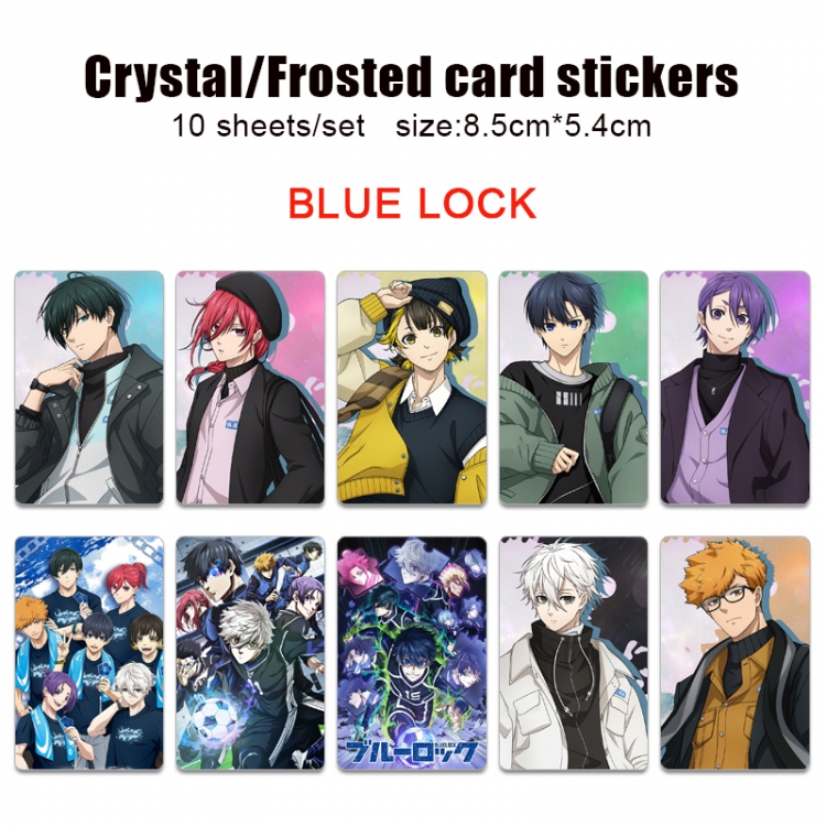 BLUE LOCK Anime Crystal Bus Card Decorative Sticker Smooth Transparent Style a set of 10 price for 5 set