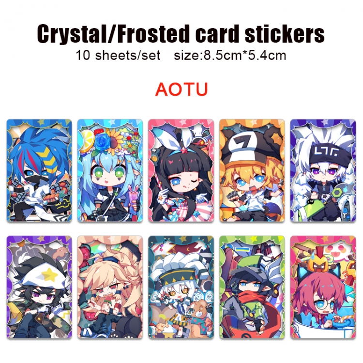 AOTU Anime Crystal Bus Card Decorative Sticker Smooth Transparent Style a set of 10 price for 5 set