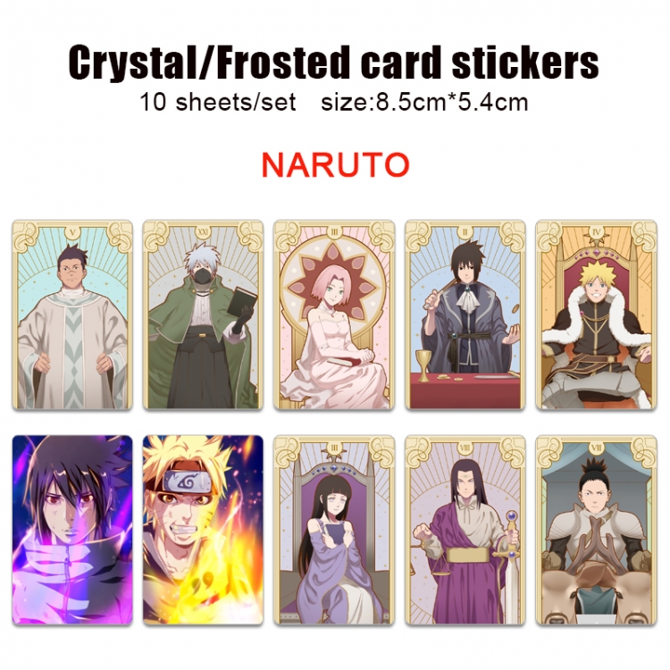 Naruto Anime Crystal Bus Card Decorative Sticker Smooth Transparent Style a set of 10 price for 5 set