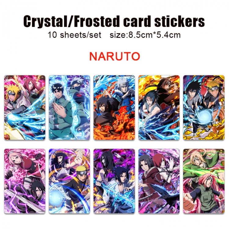 Naruto Anime Crystal Bus Card Decorative Sticker Smooth Transparent Style a set of 10 price for 5 set