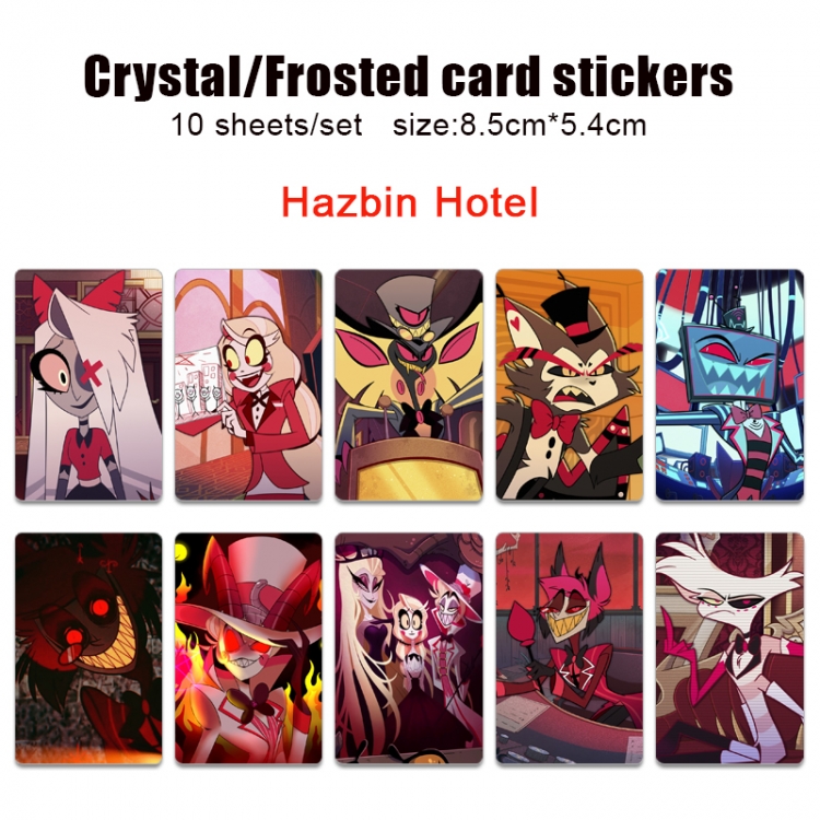 Hazbin Hotel Anime Crystal Bus Card Decorative Sticker Smooth Transparent Style a set of 10 price for 5 set