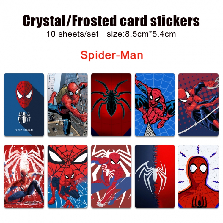 Superheroes Anime Crystal Bus Card Decorative Sticker Smooth Transparent Style a set of 10 price for 5 set