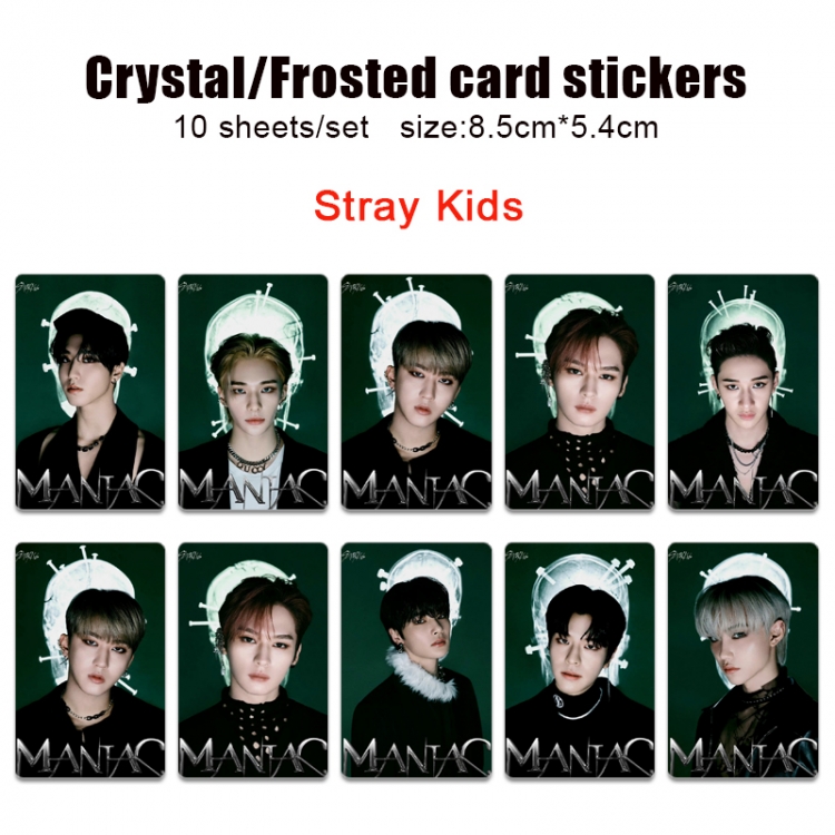 straykids Anime Crystal Bus Card Decorative Sticker Smooth Transparent Style a set of 10 price for 5 set