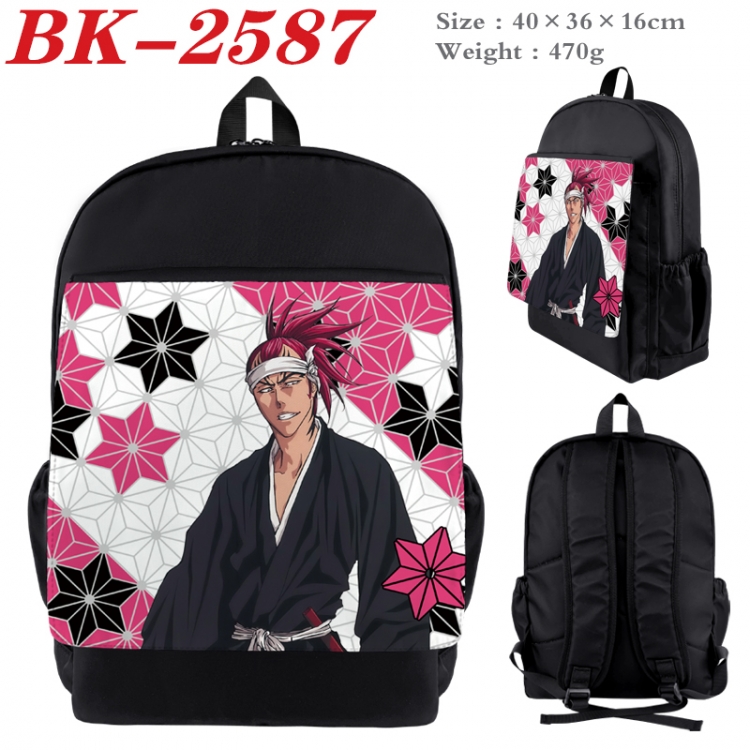 Bleach Waterproof nylon canvas flip color picture backpack 40X36X16CM