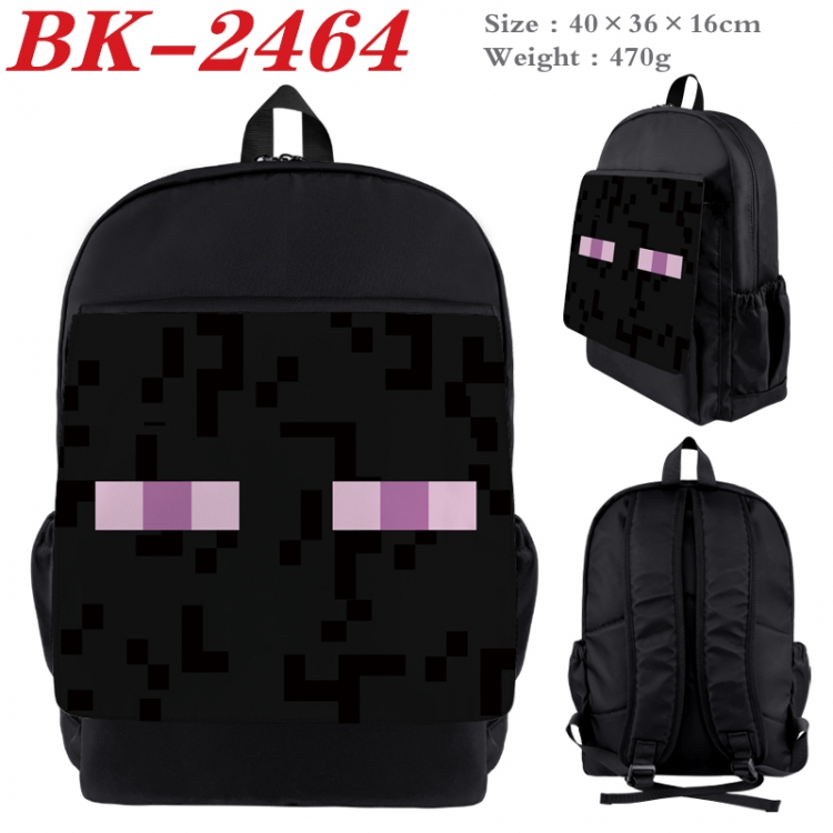 Minecraft Waterproof nylon canvas flip color picture backpack 40X36X16CM