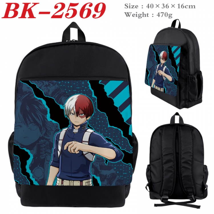 My Hero Academia Waterproof nylon canvas flip color picture backpack 40X36X16CM