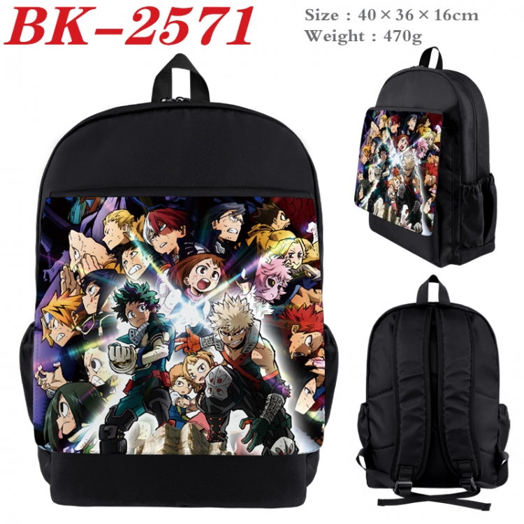 My Hero Academia Waterproof nylon canvas flip color picture backpack 40X36X16CM