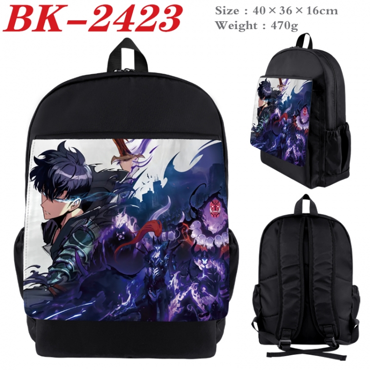 Solo Leveling:Arise Waterproof nylon canvas flip color picture backpack 40X36X16CM