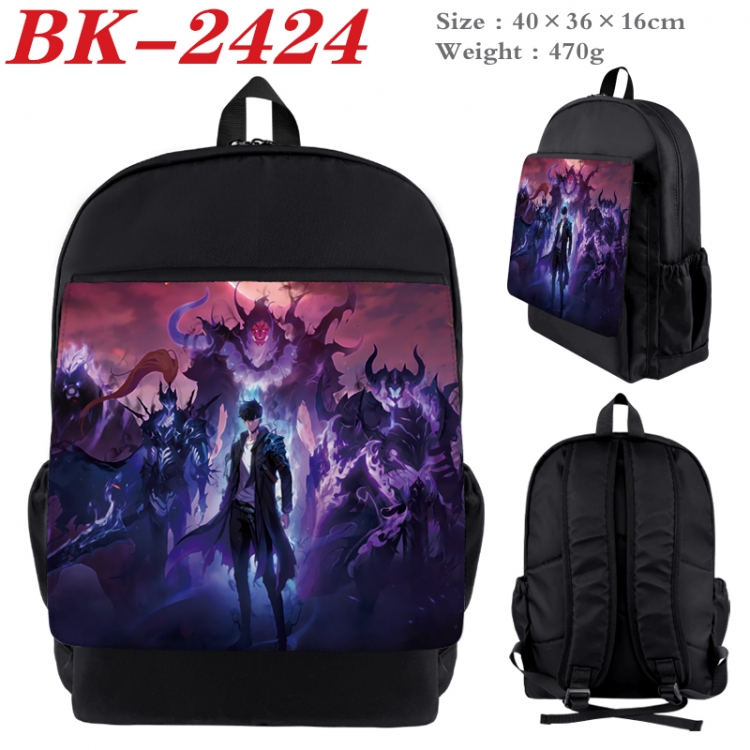 Solo Leveling:Arise Waterproof nylon canvas flip color picture backpack 40X36X16CM