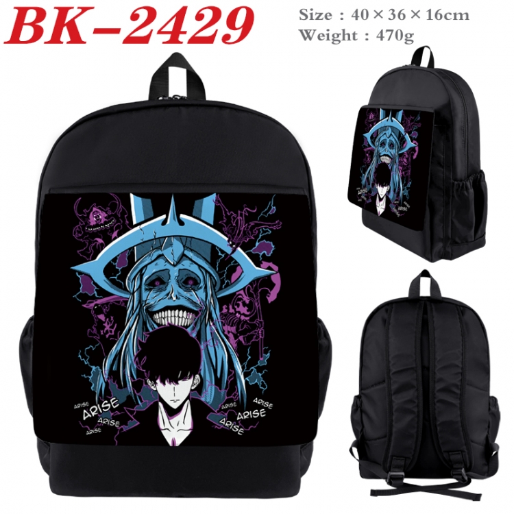 Solo Leveling:Arise Waterproof nylon canvas flip color picture backpack 40X36X16CM