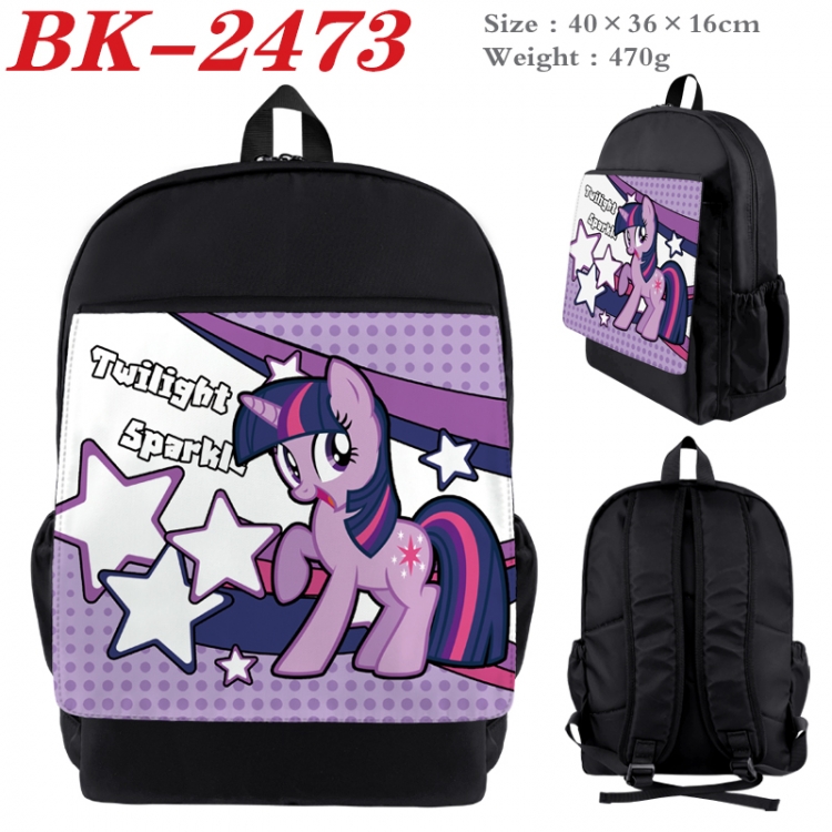 My Little Pony Waterproof nylon canvas flip color picture backpack 40X36X16CM