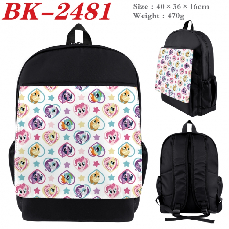 My Little Pony Waterproof nylon canvas flip color picture backpack 40X36X16CM