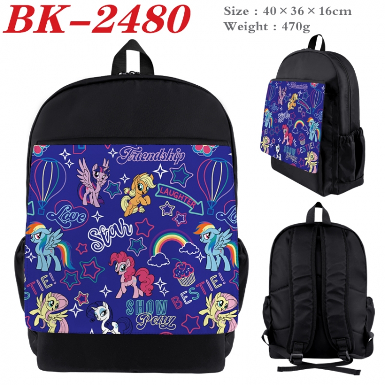 My Little Pony Waterproof nylon canvas flip color picture backpack 40X36X16CM