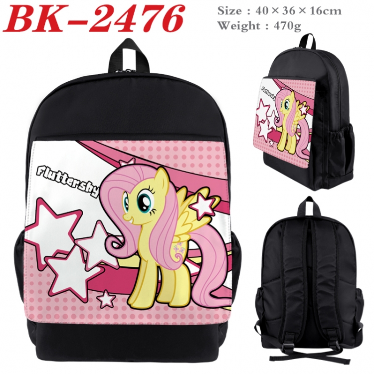 My Little Pony Waterproof nylon canvas flip color picture backpack 40X36X16CM