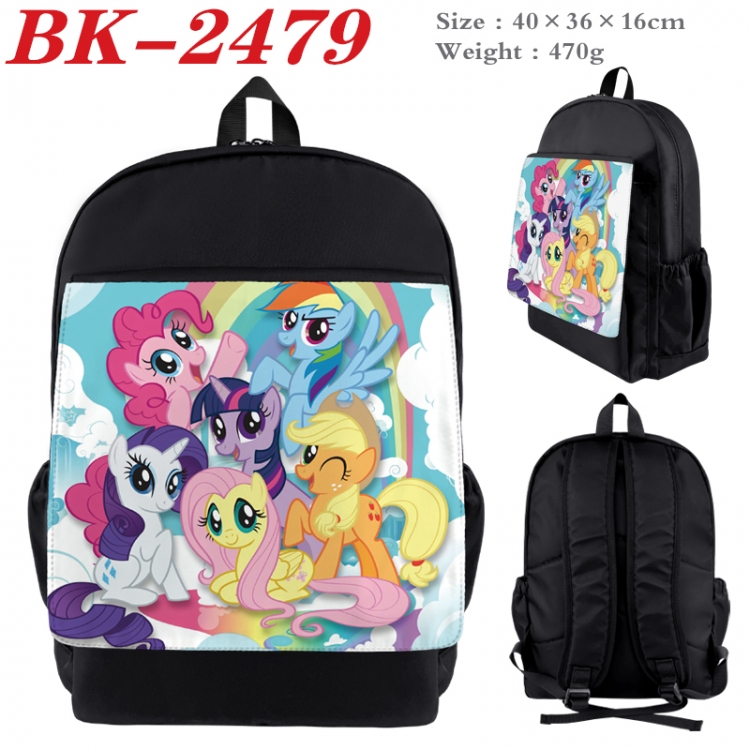 My Little Pony Waterproof nylon canvas flip color picture backpack 40X36X16CM