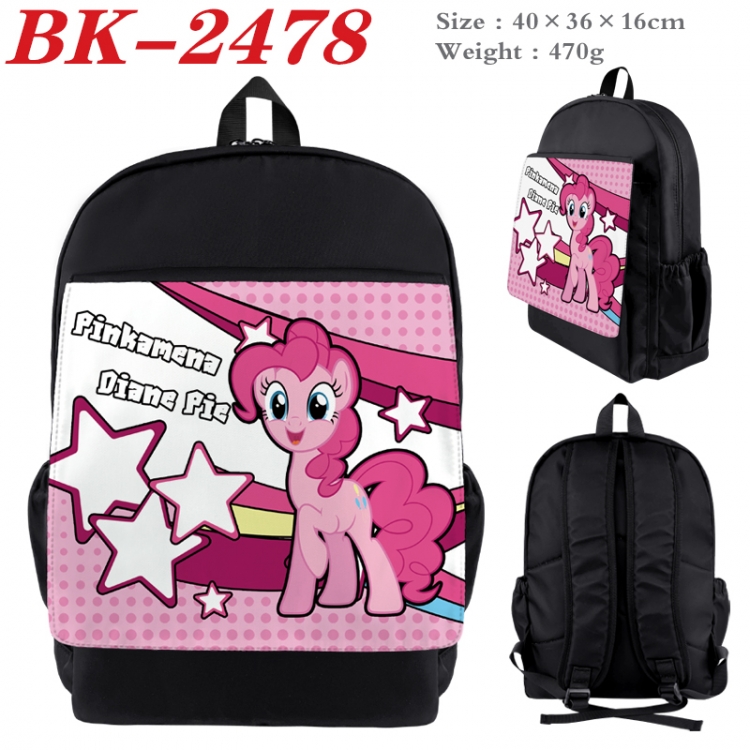 My Little Pony Waterproof nylon canvas flip color picture backpack 40X36X16CM