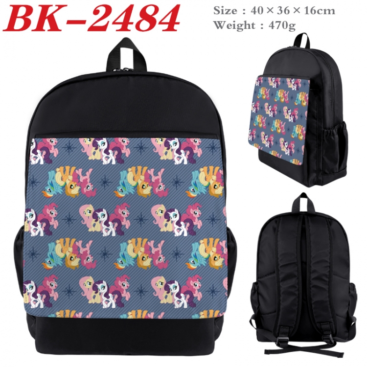 My Little Pony Waterproof nylon canvas flip color picture backpack 40X36X16CM