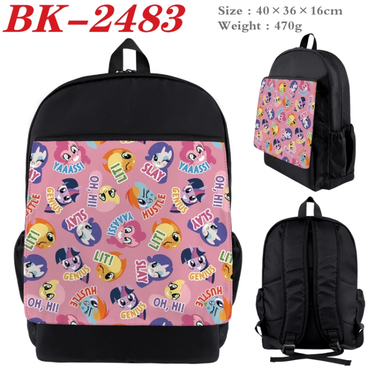 My Little Pony Waterproof nylon canvas flip color picture backpack 40X36X16CM