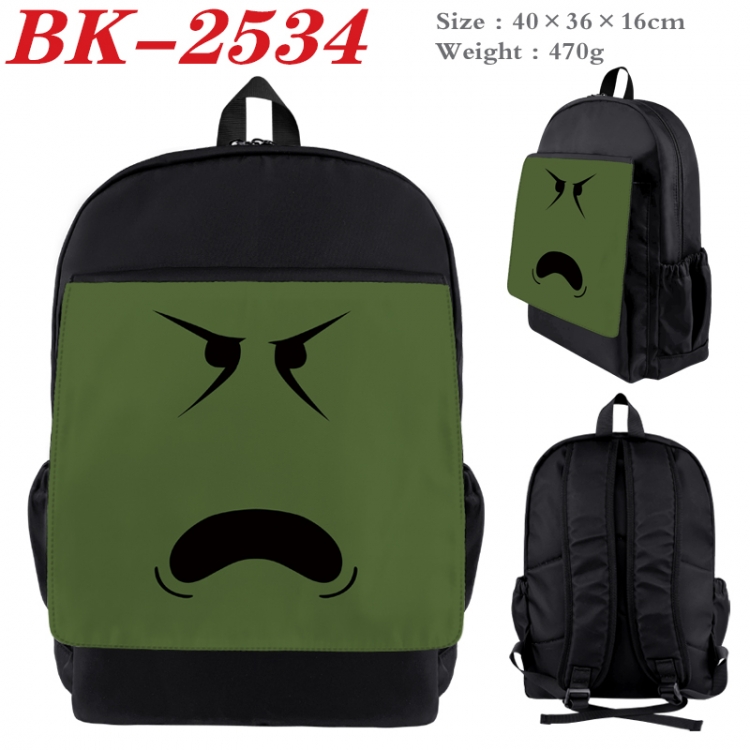 Roblox Waterproof nylon canvas flip color picture backpack 40X36X16CM