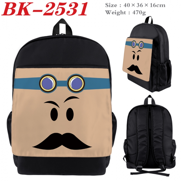 Roblox Waterproof nylon canvas flip color picture backpack 40X36X16CM