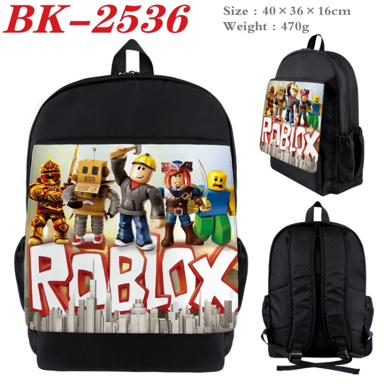 Roblox Waterproof nylon canvas flip color picture backpack 40X36X16CM