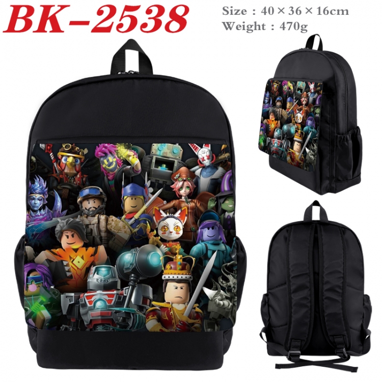 Roblox Waterproof nylon canvas flip color picture backpack 40X36X16CM