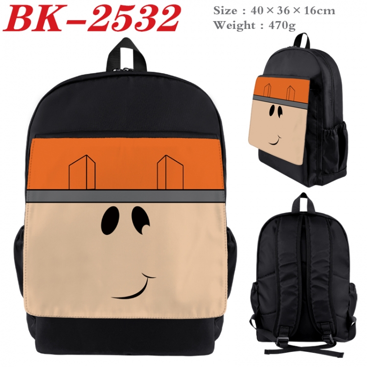 Roblox Waterproof nylon canvas flip color picture backpack 40X36X16CM