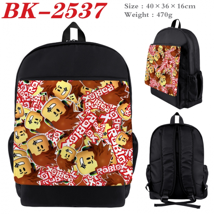 Roblox Waterproof nylon canvas flip color picture backpack 40X36X16CM