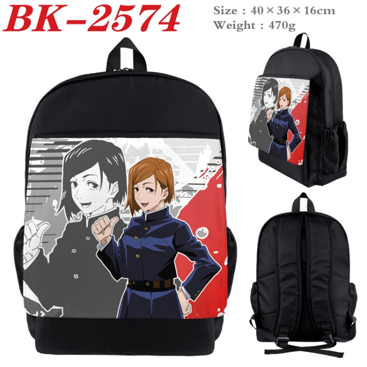 Jujutsu Kaisen Waterproof nylon canvas flip color picture backpack 40X36X16CM