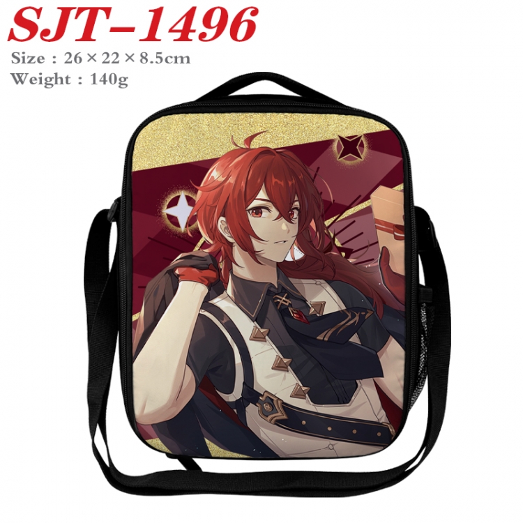 Genshin Impact Anime Lunch Bag Crossbody Bag 26x22x8.5cm 