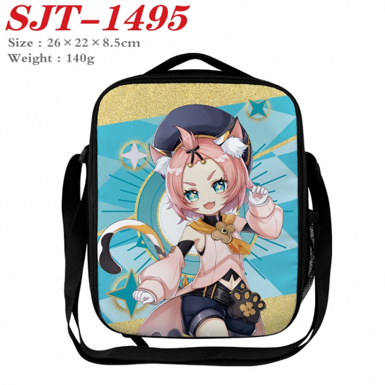 Genshin Impact Anime Lunch Bag Crossbody Bag 26x22x8.5cm 