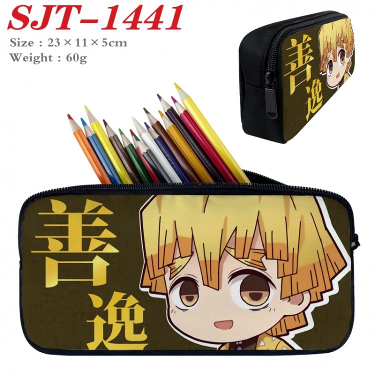 Demon Slayer Kimets  Anime nylon student pencil case 23x11x5cm 