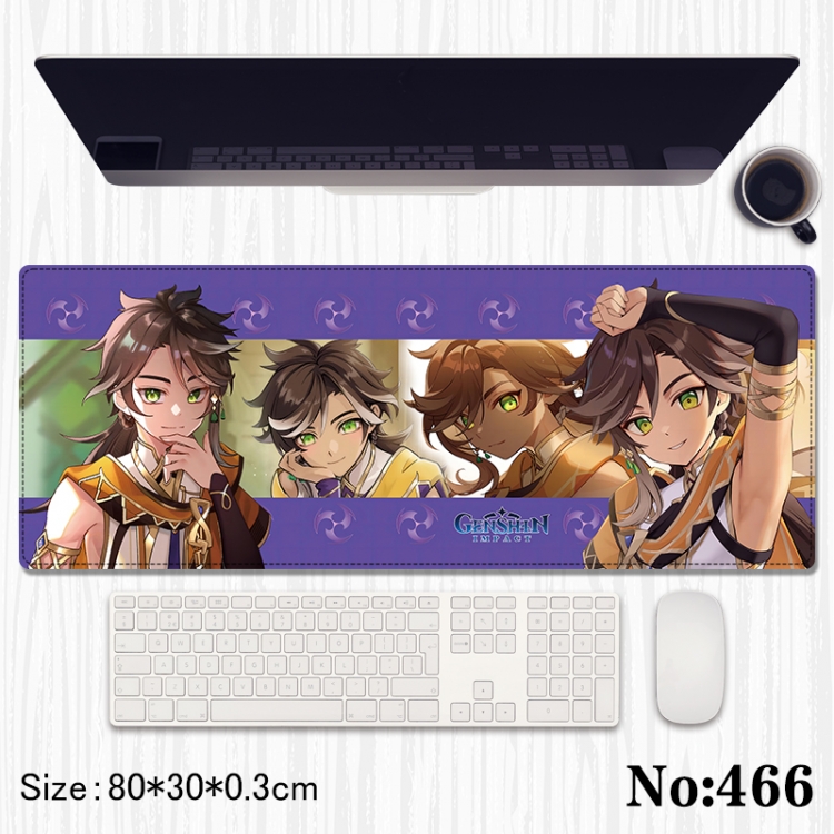 Genshin Impact Anime peripheral computer mouse pad office desk pad multifunctional pad 80X30X0.3cm