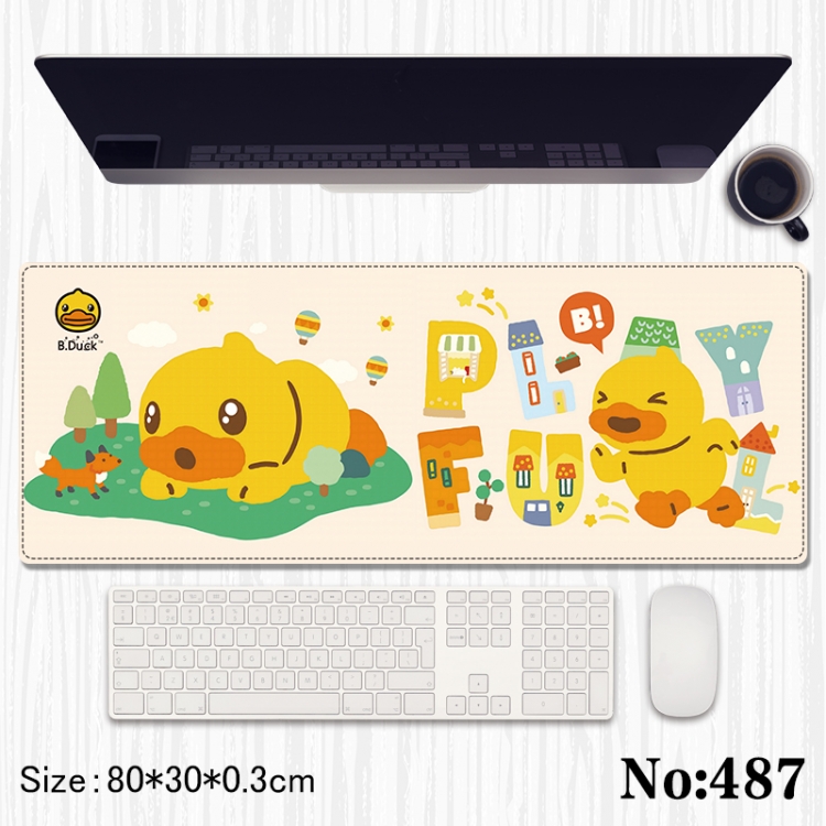 B.Duck Anime peripheral computer mouse pad office desk pad multifunctional pad 80X30X0.3cm